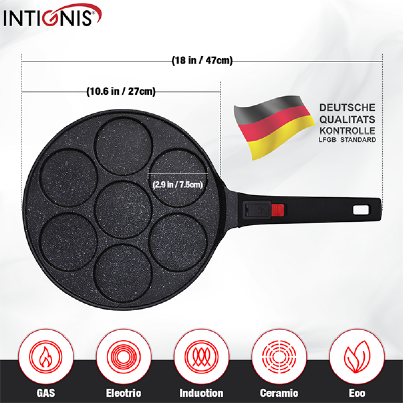 Mini 7 Mould Pancake Pan Smart Handle