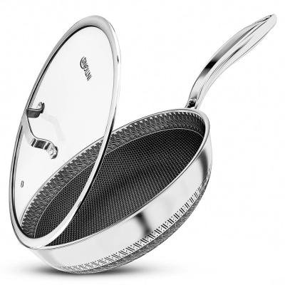 Stainless Steel Deep Frying Pan with Lid - 4.5 Liter