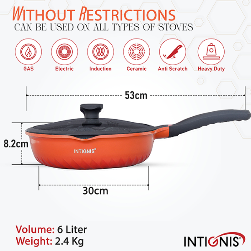 Frying Pan with Lid - 30 cm/ 6L