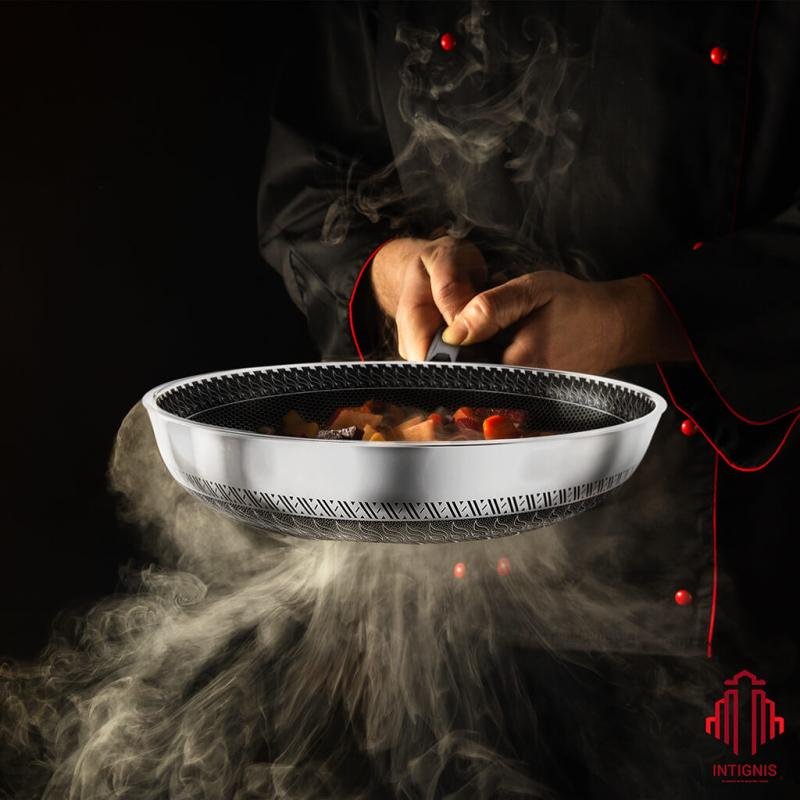 Stainless Steel Deep Frying Pan with Lid - 4.5 Liter